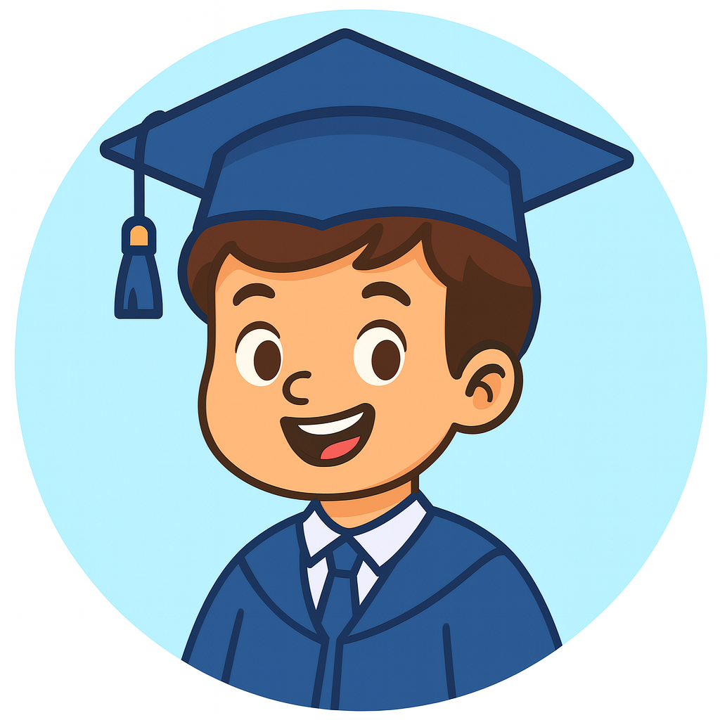 Estudiante feliz con libros